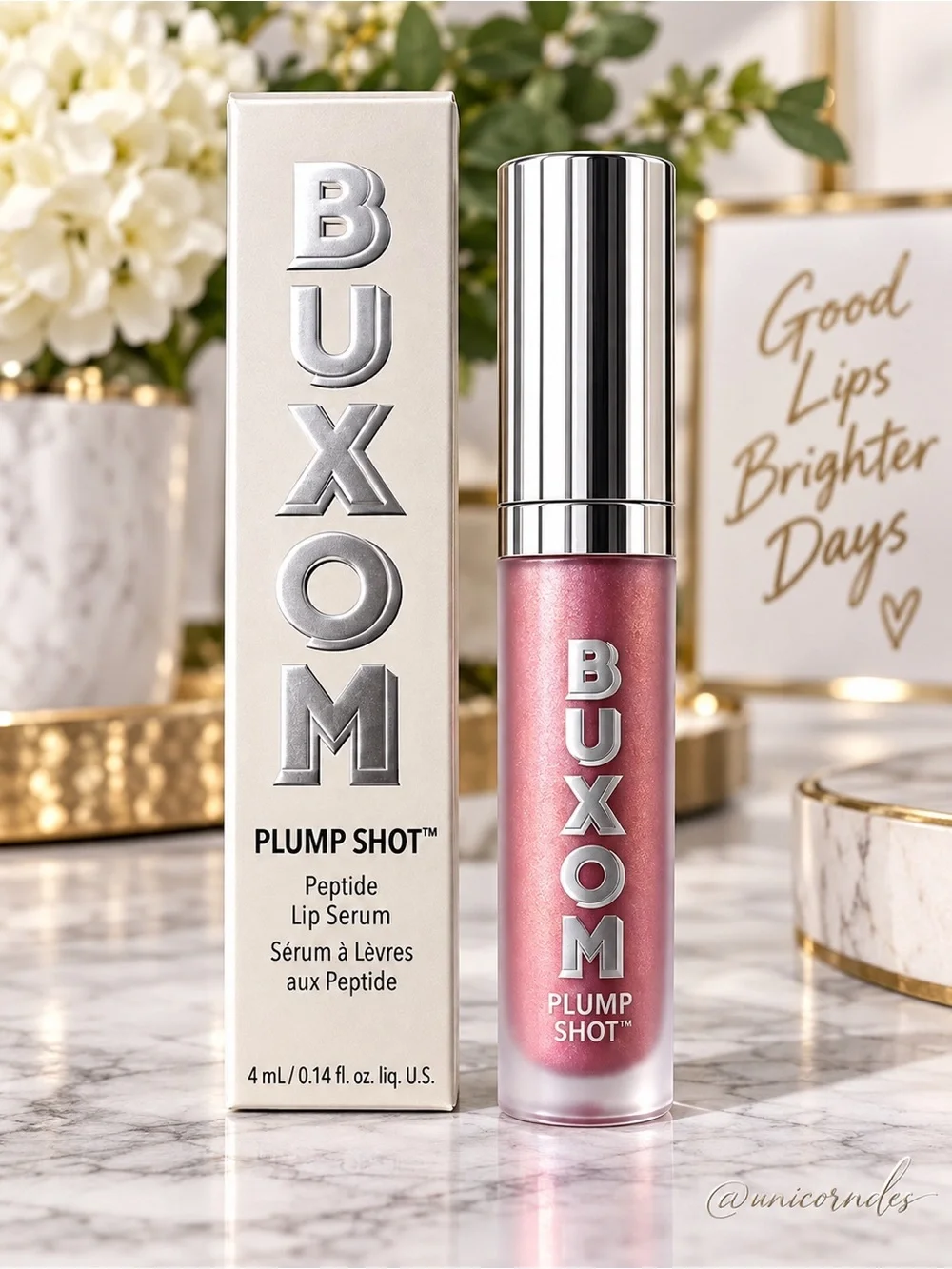 BUXOM Plump Shot Peptide Lip Serum – Spellbound Pink Multichrome Tint